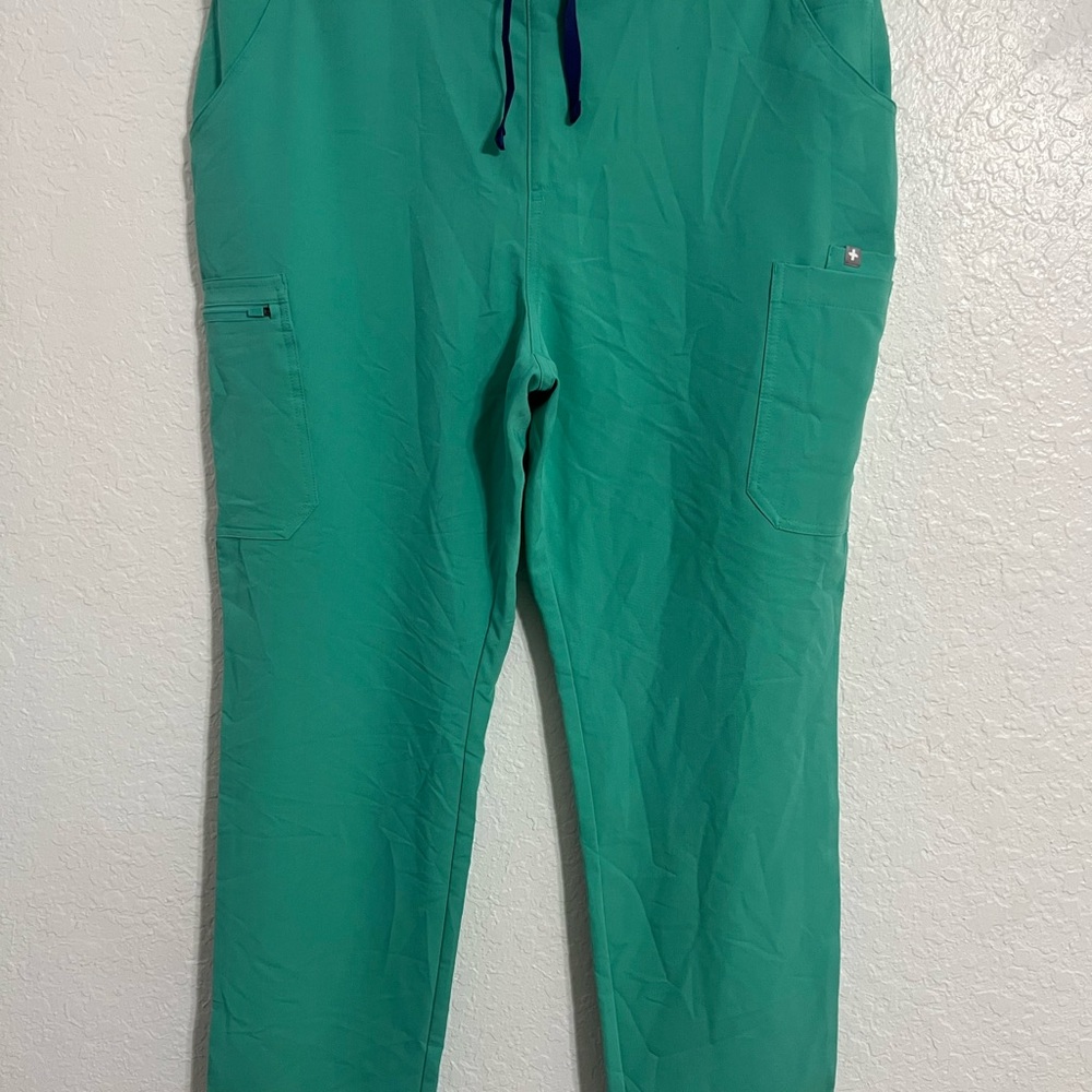 Figs Teal Straight Leg Pants